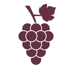 red bunch of grapes with leaf