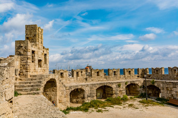 Fototapeta na wymiar St Paul's Gate at Rhodes old town, inner view, Rhodes island, Greece