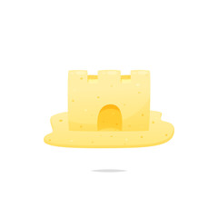 Sand castle vector isolated illustration