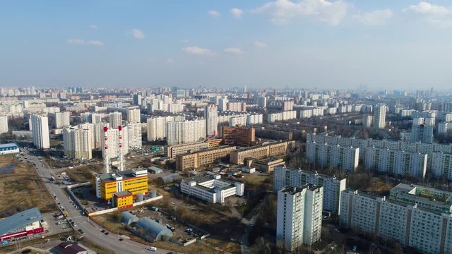 Moscow suburb. The view from the bird's flight