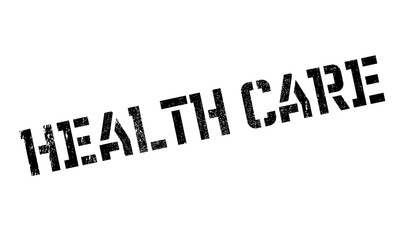 Health Care rubber stamp. Grunge design with dust scratches. Effects can be easily removed for a clean, crisp look. Color is easily changed.