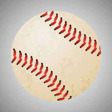 Vector baseball ball on grey background