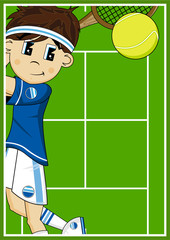 Cartoon Tennis Player