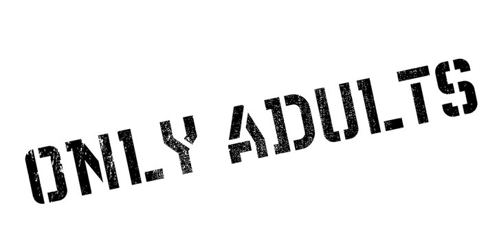 Only Adults rubber stamp. Grunge design with dust scratches. Effects can be easily removed for a clean, crisp look. Color is easily changed.