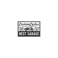 Obraz premium Vintage Retro Classic Old Motorcycle Logo Badge Label