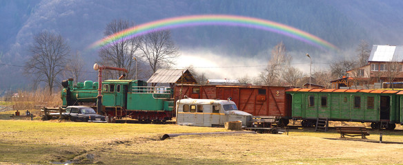 A unique railway car