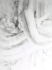 Verschmutzte Platte mit Wischspuren