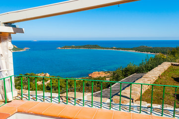 Fototapeta premium Terrace by the sea in Capo Coda Cavallo