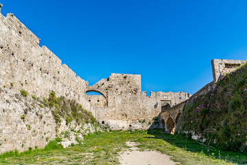 Obraz premium Amazing walls of a medieval city of Rhodes, Rhodes island, Greece