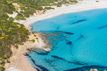 Turquoise sea in spring