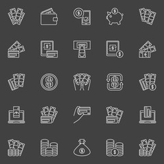 Money and Payment line icons