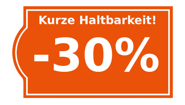 Rabatt - kurze Haltbarkeit