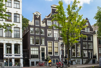 Traditional old buildings in Amsterdam