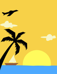 Fototapeta na wymiar Tropical beach summer vacations concept poster