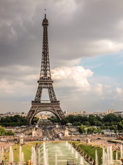 Landscape of Eiffel Tower in Paris, France