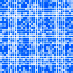 banner blue squares with transparency. poster abstract tiles. white background. halftone effect. vector illustration.