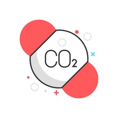 Color box icon, pollution illustration, icon