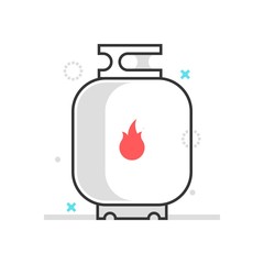 Color box icon, gas tank illustration, icon