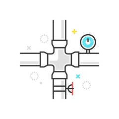 Color box icon, gas pipeline illustration, icon