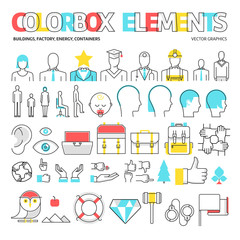 Obraz premium Color box icons, elements graphics.