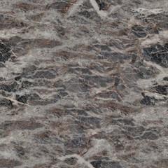 Close up of fine image of dark grey marble stone. Seamless square background, tile ready.