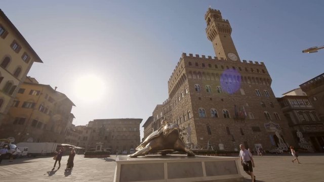 View of Piazza della Signoria, Palazzo Vecchio, Florence.
