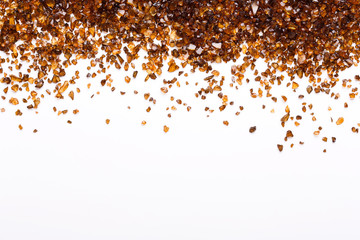 Brown Amber stones on white background