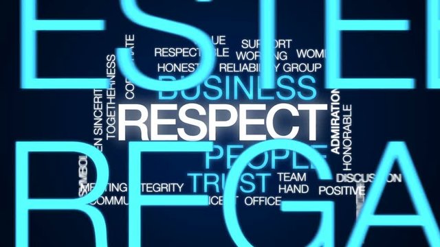 Respect animated word cloud, text design animation.