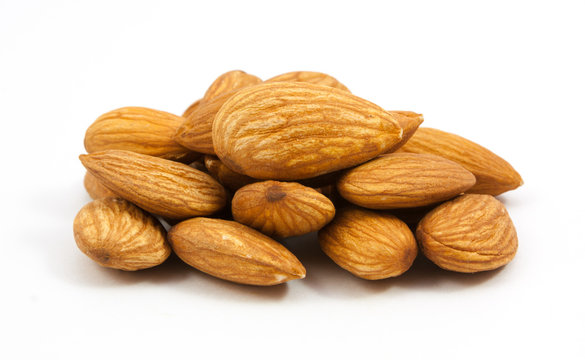group of almonds isolated