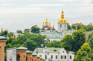 Fototapeta na wymiar Kiev, Ukraine. Kiev-Pechersk Lavra the Golden domes.