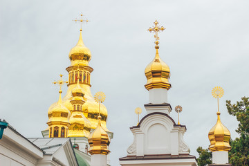Fototapeta na wymiar Kiev, Ukraine. Kiev-Pechersk Lavra the Golden domes.