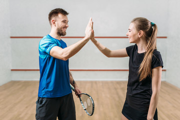 Squash players with rackets after match © Nomad_Soul