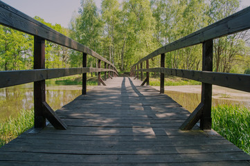 Drewniany mostek.