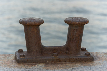 Bollard on a dock.