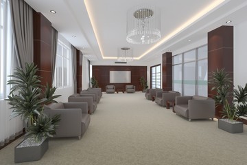 3d illustration modern office conference room