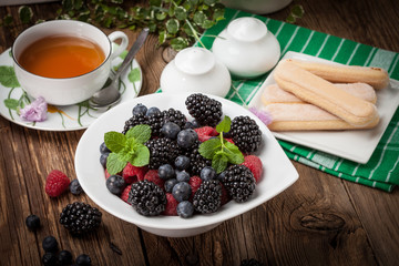 Mix of berries in a bowl.
