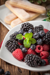 Mix of berries in a bowl.