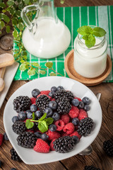 Mix of berries in a bowl.