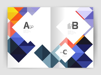 Vector square leaflet, business a4 print template