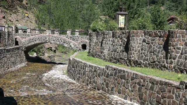 little stone bridge on mountain 