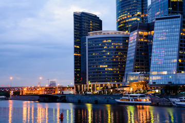 Moscow International Business Center Moscow City at night