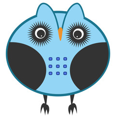 Image of a blue Japanese style owl character