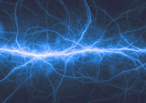 Abstract blue lightning, electric background