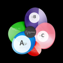 Glass color circles - infographic elements on black