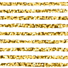 Trendy seamless pattern with stripes and golden tinsel. Modern abstract design for paper, wallpaper, cover, fabric and other users. Vector illustration.