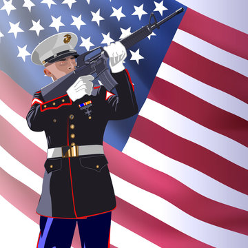 Memorial day. Soldier honor  patriots. Vector illustration