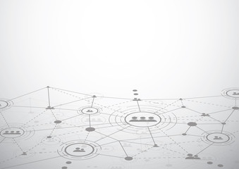 Abstract connection technologies for business. Mixed media. Vector Illustration