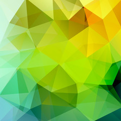 Abstract background consisting of green, yellow triangles. Geometric design for business presentations or web template banner flyer. Vector illustration