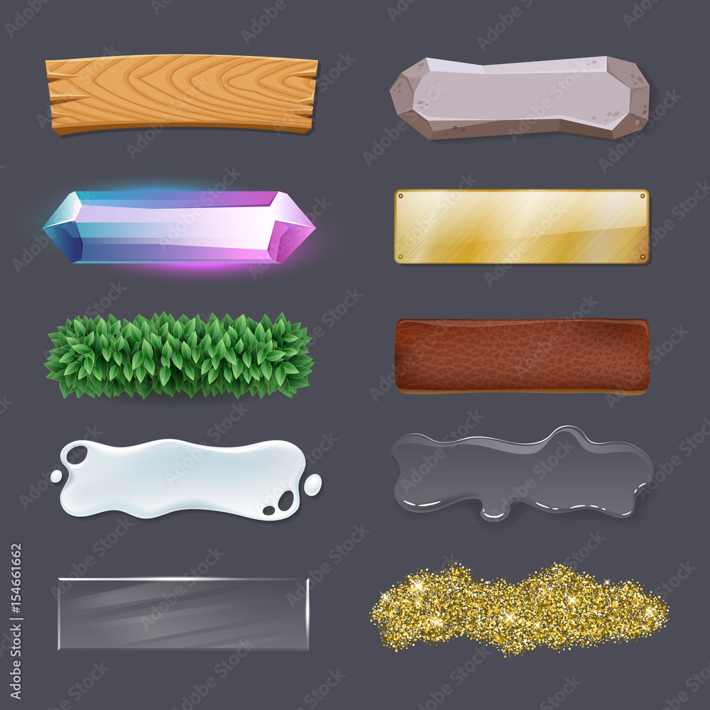 Wall mural colorful game user interface vector buttons - assorted textures. gui concept.