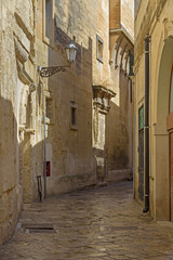 Fototapeta na wymiar Alleyway in the historic center of Lecce, Puglia, Italy